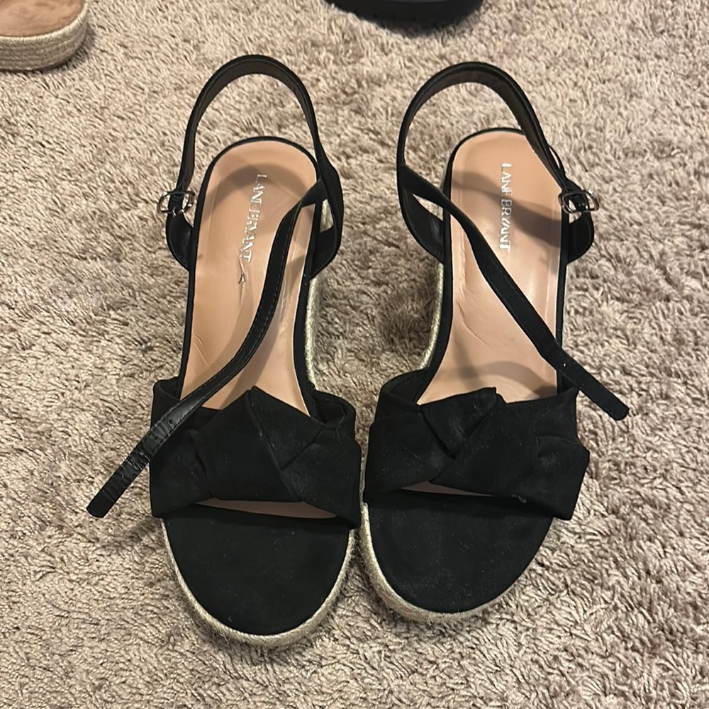 Lane Bryant Black Bow Sandals